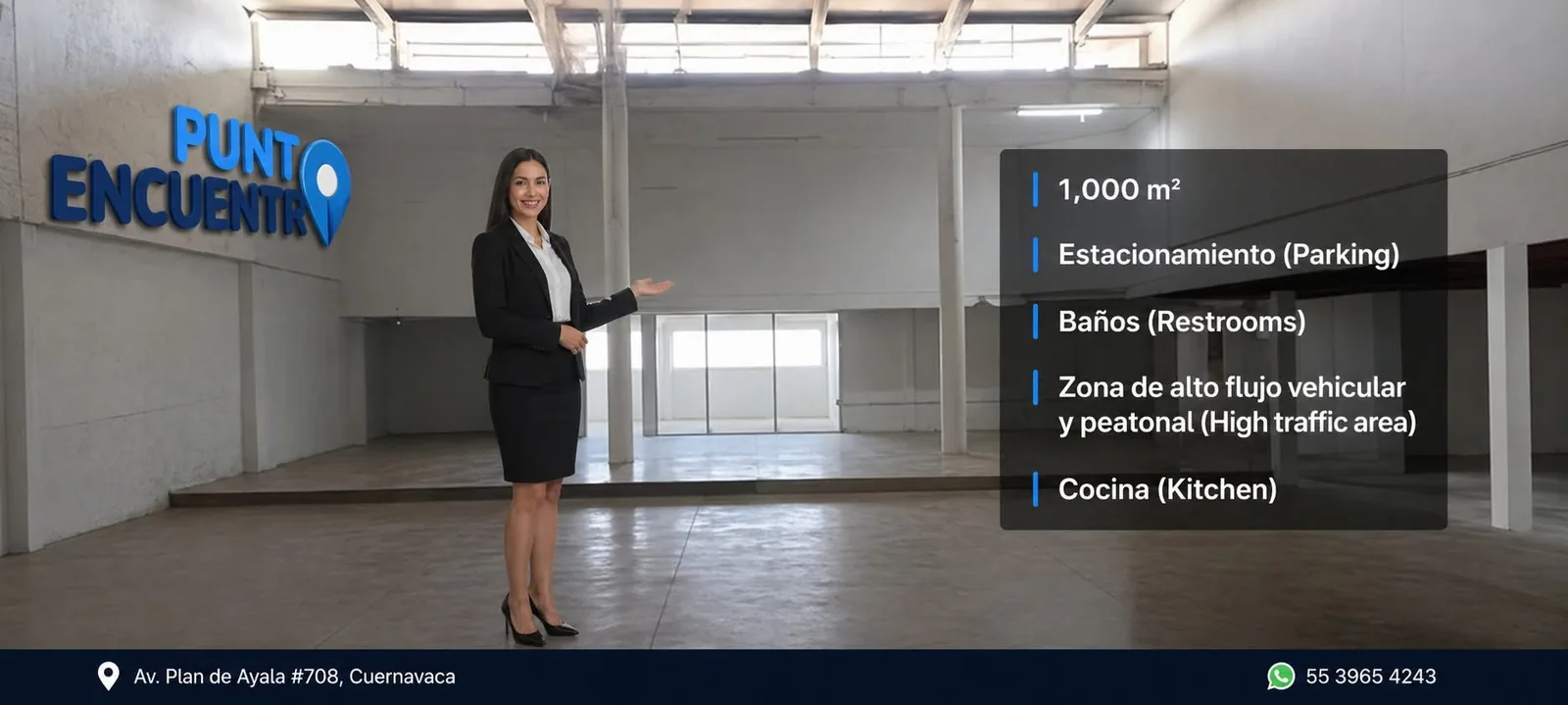 Interior con servicios del local