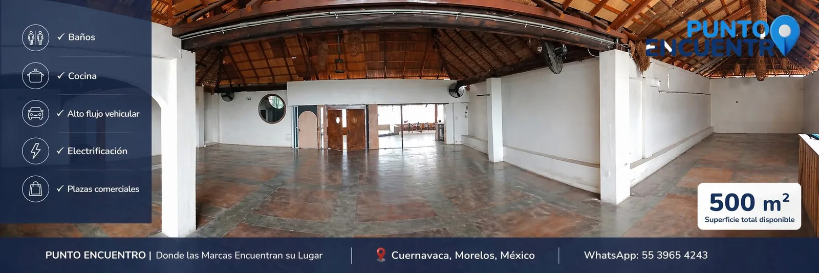 Interior panorámico de local comercial